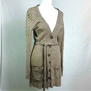 Boutique brand Tan & White Striped Sweater Jacket